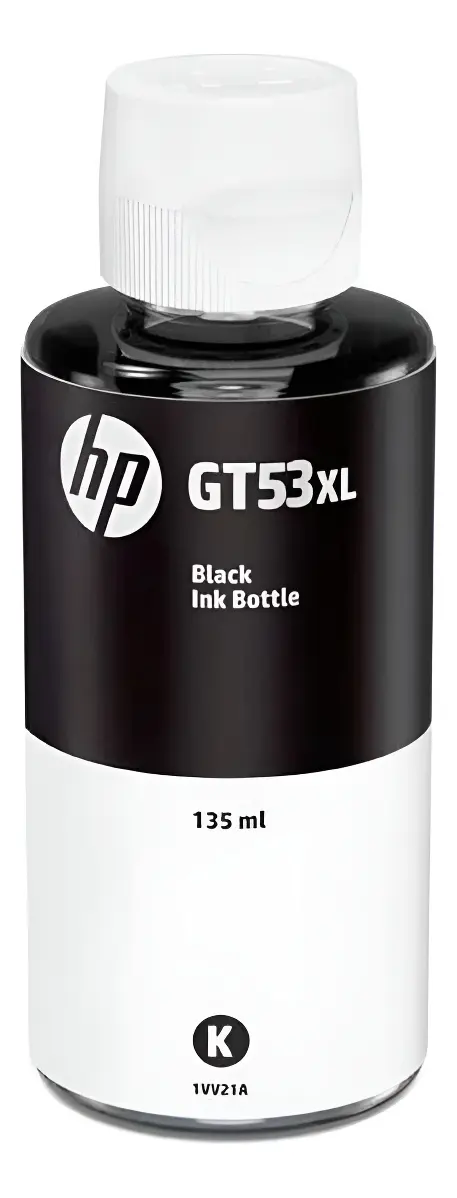 Botella De Tinta Original Hp Gt53xl De 135 Ml, Negro