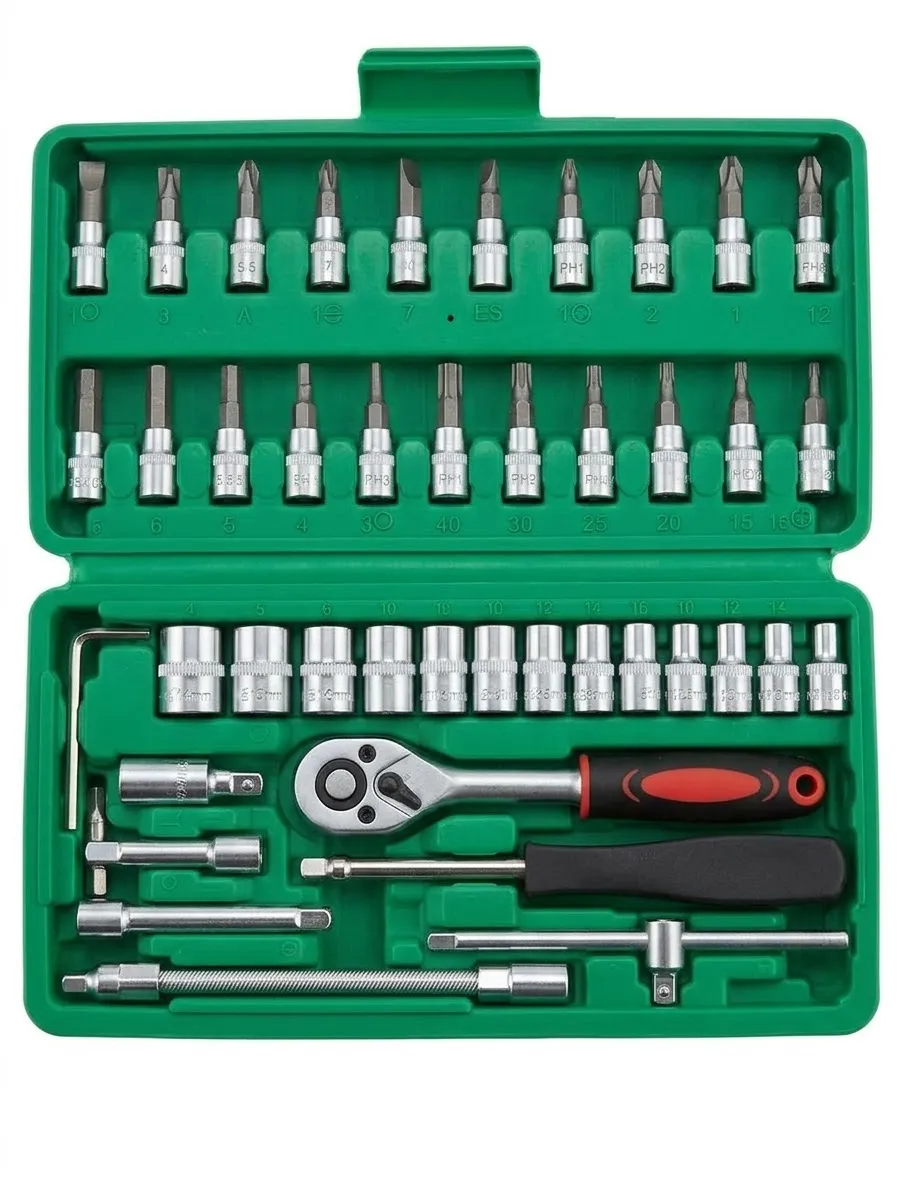 Set De Herramientas De Tubos Llaves Y Puntas 46 Piezas HTLKIT046