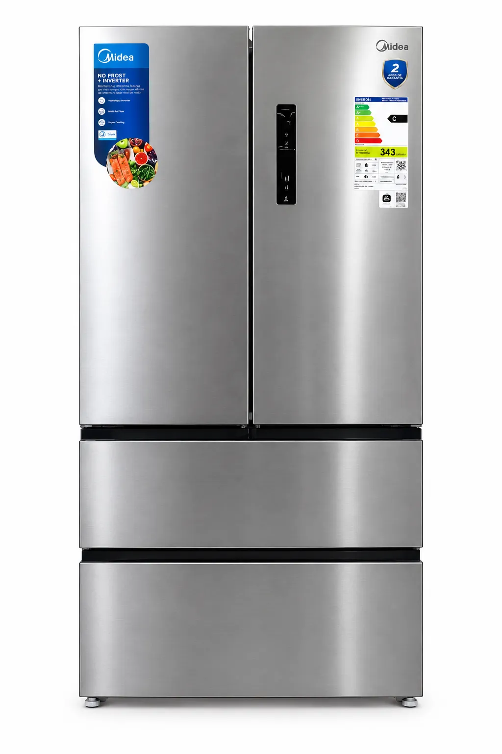 HELADERA NF INVERTER FRENCH DOOR INOX. 458L