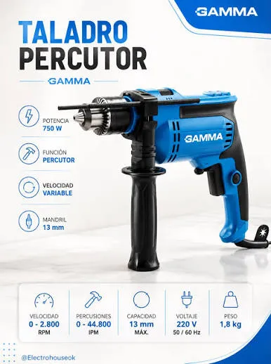 TALADRO DE IMPACTO 850W CORTE 13MM 2900RPM